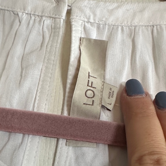 LOFT White and Blue Patterned Tank Top - Picture 5 of 7